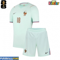 Frankreich Warren Zaire-Emery #18 Auswärts Trikotsatz Kinder WM 2026 Kurzarm (+ Kurze Hosen)